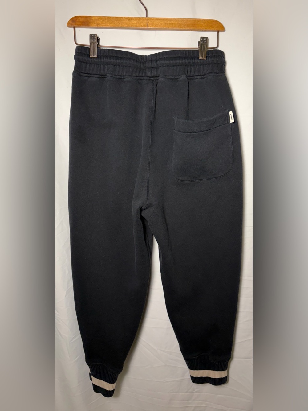 Drôle De Monsieur Drawstring Track Pants Black Size S Cream Stripe Cuffs - Picture 2 of 8